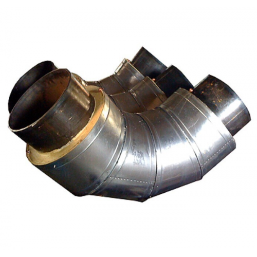 Отвод стальной ППУ ПЭ с МЗИ тип 2 45° Ст3сп 26,8х2,5х140х3х53,6 мм ГОСТ 3262-75